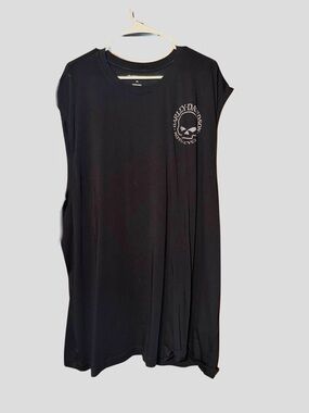 Harley-Davidson Black Knit Sleeveless Crewneck with Matte Black Logo Print